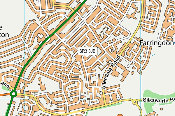 SR3 3JB map - OS VectorMap District (Ordnance Survey)