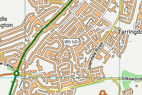 SR3 3JD map - OS VectorMap District (Ordnance Survey)