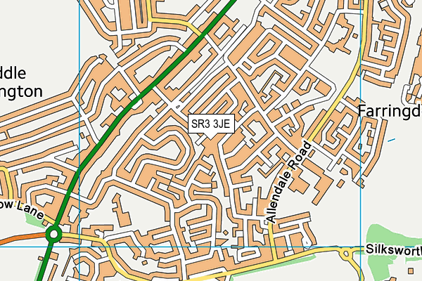 SR3 3JE map - OS VectorMap District (Ordnance Survey)