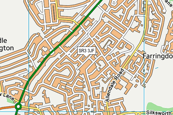 SR3 3JF map - OS VectorMap District (Ordnance Survey)