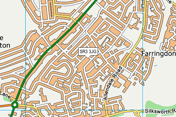 SR3 3JG map - OS VectorMap District (Ordnance Survey)