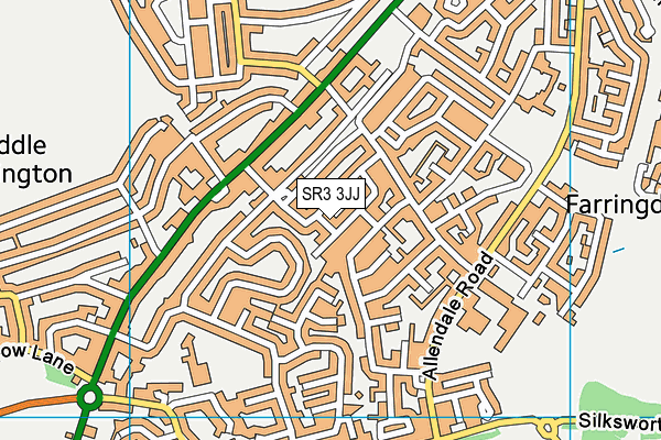 SR3 3JJ map - OS VectorMap District (Ordnance Survey)