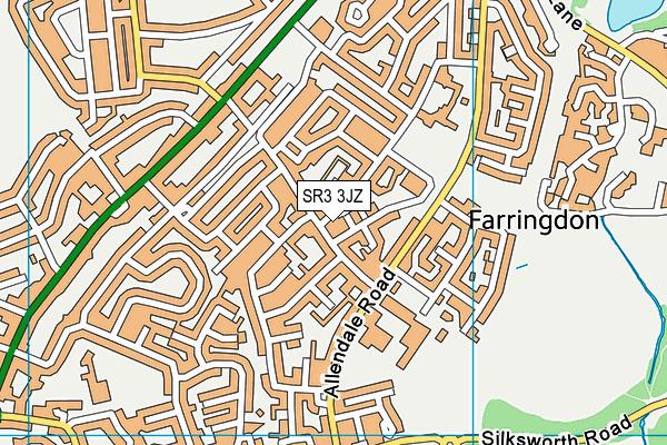 SR3 3JZ map - OS VectorMap District (Ordnance Survey)