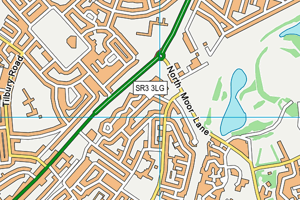 SR3 3LG map - OS VectorMap District (Ordnance Survey)