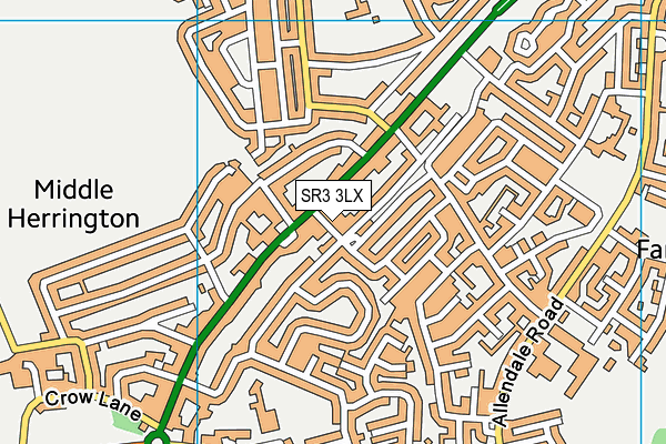 SR3 3LX map - OS VectorMap District (Ordnance Survey)