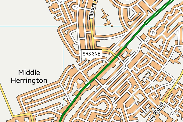 SR3 3NE map - OS VectorMap District (Ordnance Survey)
