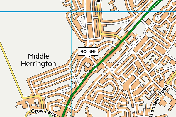 SR3 3NF map - OS VectorMap District (Ordnance Survey)