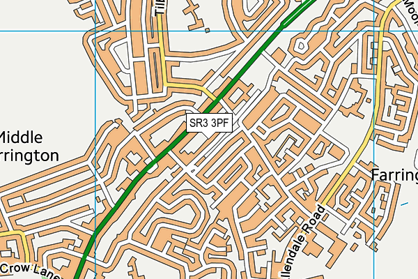 SR3 3PF map - OS VectorMap District (Ordnance Survey)