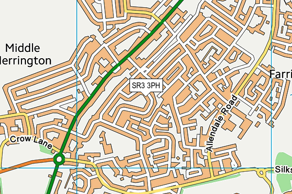 SR3 3PH map - OS VectorMap District (Ordnance Survey)