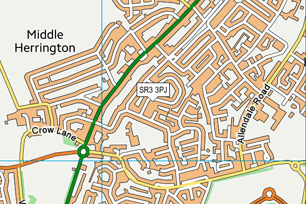 SR3 3PJ map - OS VectorMap District (Ordnance Survey)