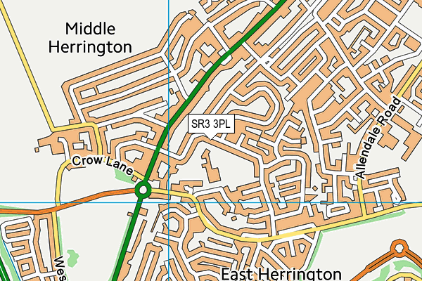 SR3 3PL map - OS VectorMap District (Ordnance Survey)