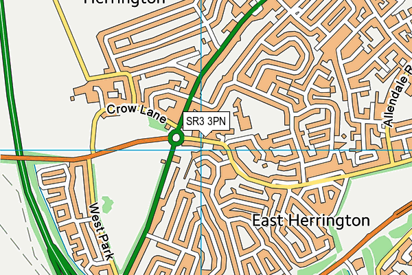 SR3 3PN map - OS VectorMap District (Ordnance Survey)