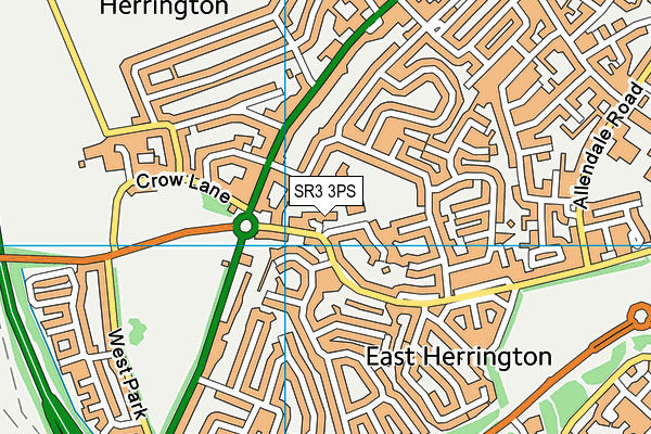 SR3 3PS map - OS VectorMap District (Ordnance Survey)
