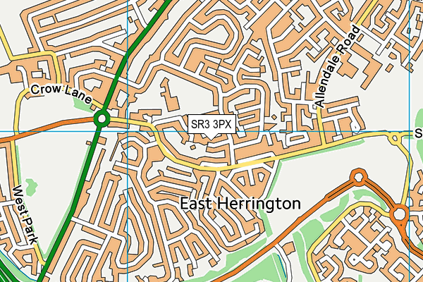 SR3 3PX map - OS VectorMap District (Ordnance Survey)