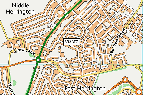 SR3 3PZ map - OS VectorMap District (Ordnance Survey)