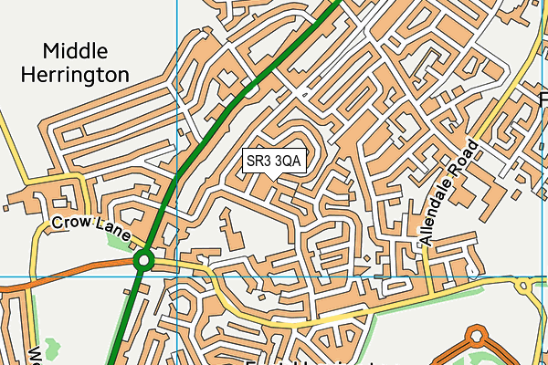 SR3 3QA map - OS VectorMap District (Ordnance Survey)