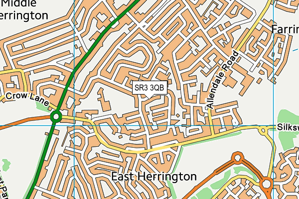 SR3 3QB map - OS VectorMap District (Ordnance Survey)