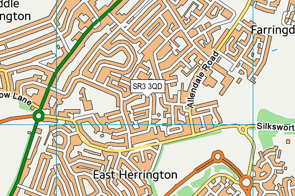 SR3 3QD map - OS VectorMap District (Ordnance Survey)