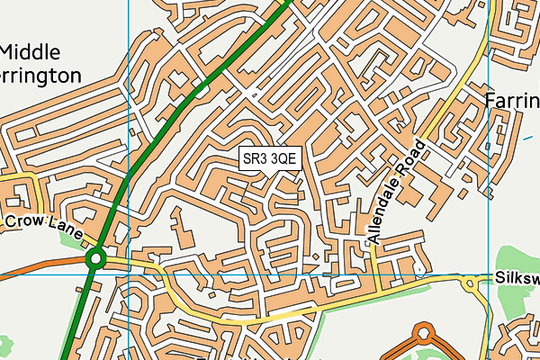 SR3 3QE map - OS VectorMap District (Ordnance Survey)