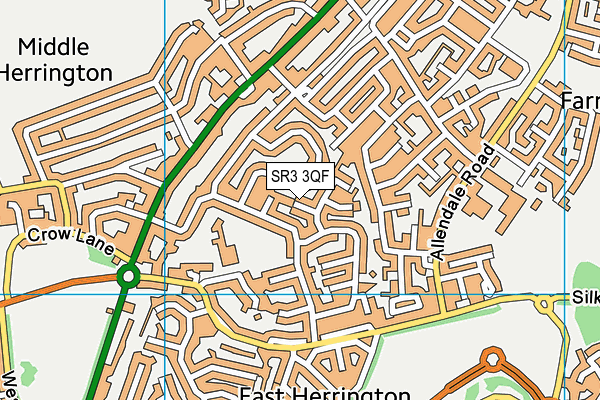 SR3 3QF map - OS VectorMap District (Ordnance Survey)