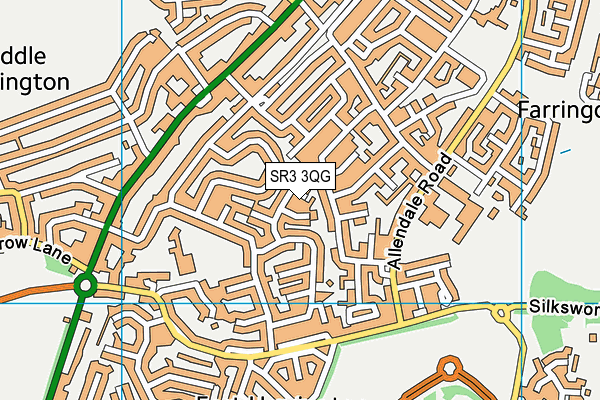 SR3 3QG map - OS VectorMap District (Ordnance Survey)