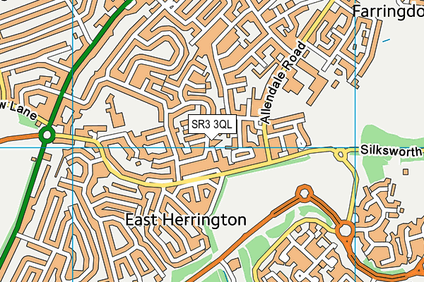 SR3 3QL map - OS VectorMap District (Ordnance Survey)