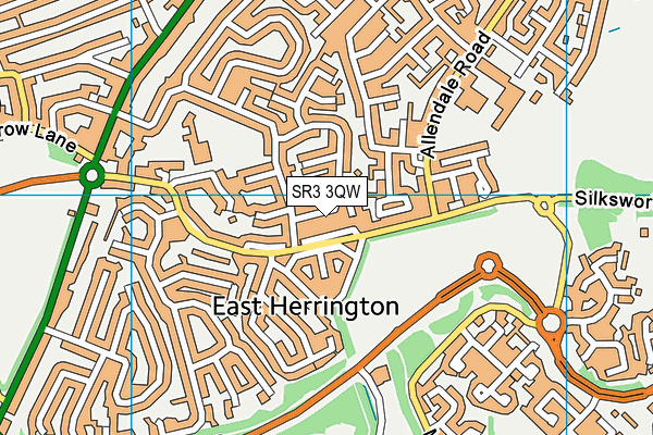 SR3 3QW map - OS VectorMap District (Ordnance Survey)