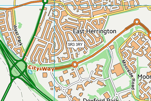 SR3 3RY map - OS VectorMap District (Ordnance Survey)