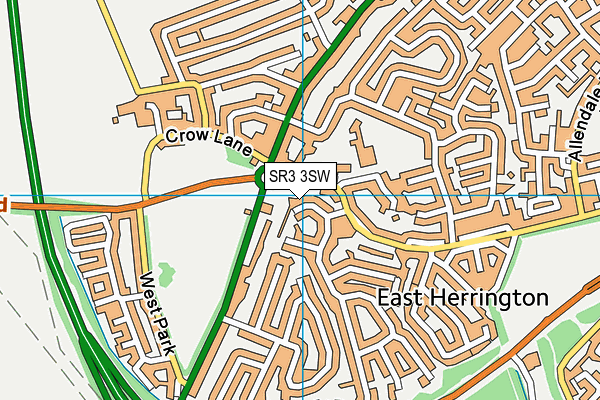 SR3 3SW map - OS VectorMap District (Ordnance Survey)