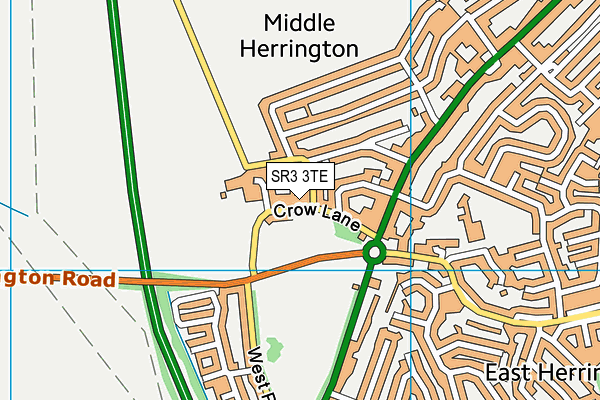 SR3 3TE map - OS VectorMap District (Ordnance Survey)