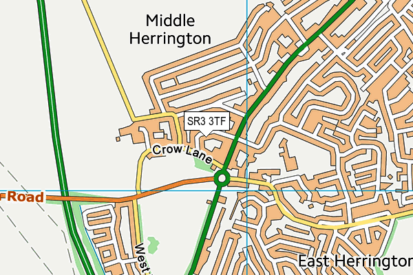 SR3 3TF map - OS VectorMap District (Ordnance Survey)