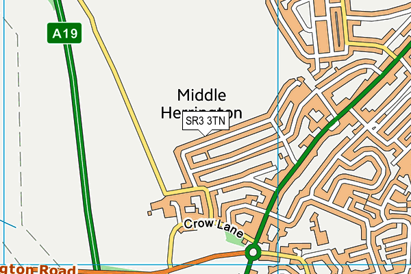 SR3 3TN map - OS VectorMap District (Ordnance Survey)