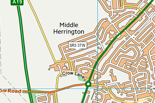 SR3 3TW map - OS VectorMap District (Ordnance Survey)