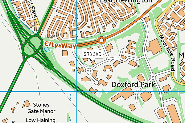 SR3 3XD map - OS VectorMap District (Ordnance Survey)