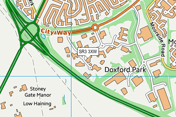 SR3 3XW map - OS VectorMap District (Ordnance Survey)