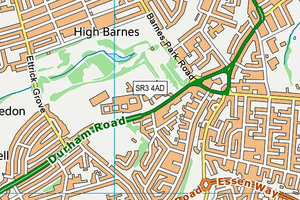 SR3 4AD map - OS VectorMap District (Ordnance Survey)