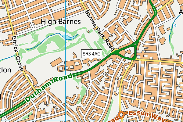 SR3 4AG map - OS VectorMap District (Ordnance Survey)