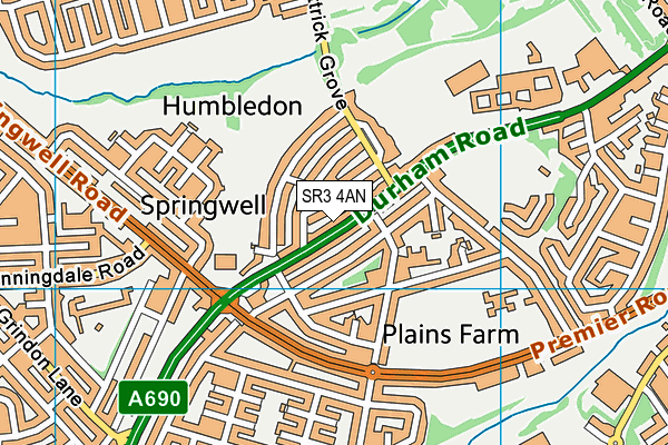 SR3 4AN map - OS VectorMap District (Ordnance Survey)