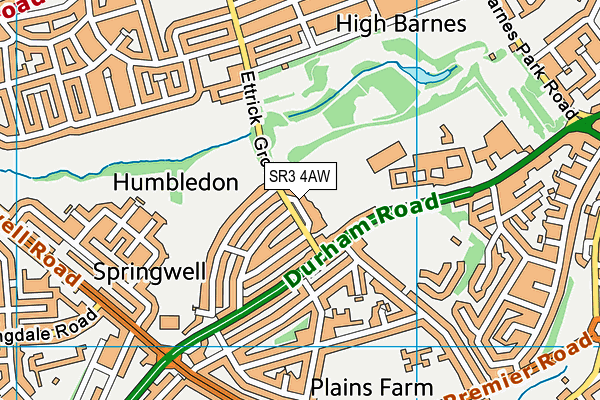 SR3 4AW map - OS VectorMap District (Ordnance Survey)