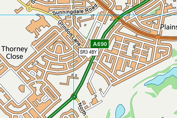 SR3 4BY map - OS VectorMap District (Ordnance Survey)