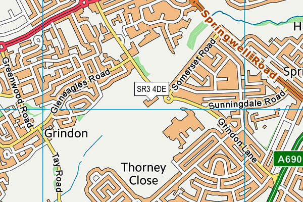 SR3 4DE map - OS VectorMap District (Ordnance Survey)