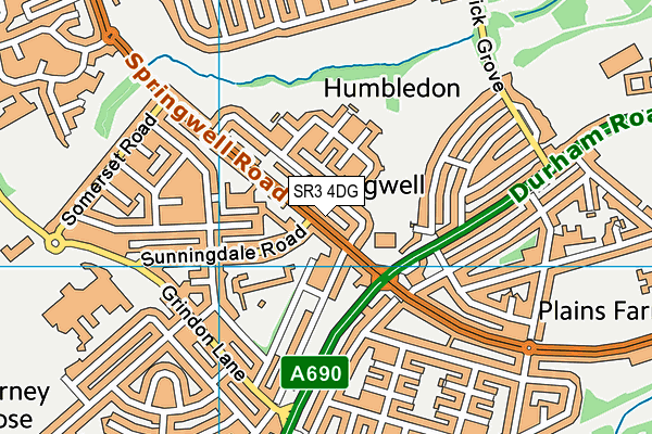 SR3 4DG map - OS VectorMap District (Ordnance Survey)