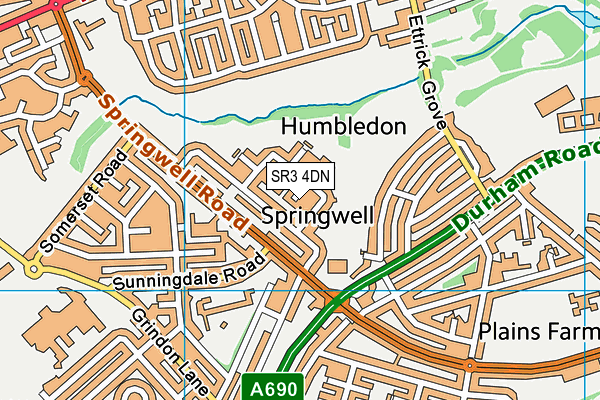 SR3 4DN map - OS VectorMap District (Ordnance Survey)