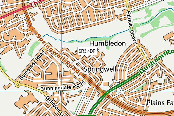 SR3 4DP map - OS VectorMap District (Ordnance Survey)