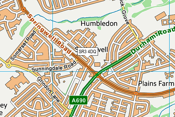 SR3 4DQ map - OS VectorMap District (Ordnance Survey)