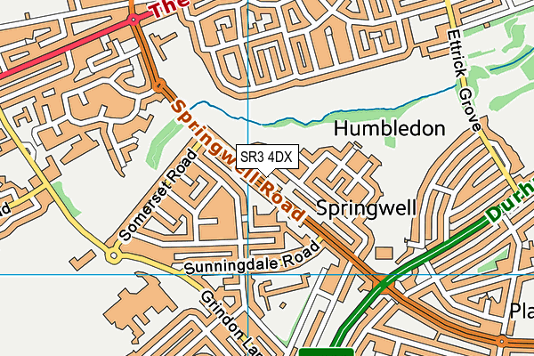 SR3 4DX map - OS VectorMap District (Ordnance Survey)