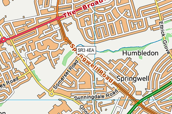 SR3 4EA map - OS VectorMap District (Ordnance Survey)