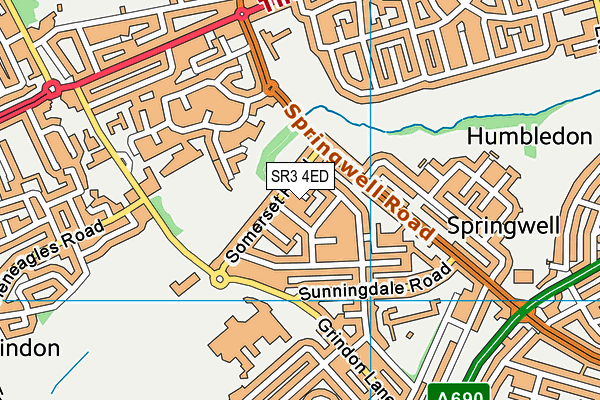 SR3 4ED map - OS VectorMap District (Ordnance Survey)