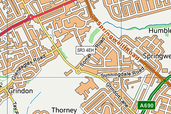 SR3 4EH map - OS VectorMap District (Ordnance Survey)