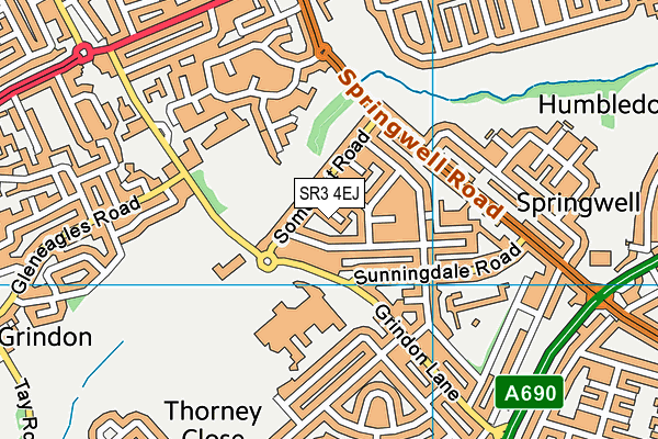 SR3 4EJ map - OS VectorMap District (Ordnance Survey)